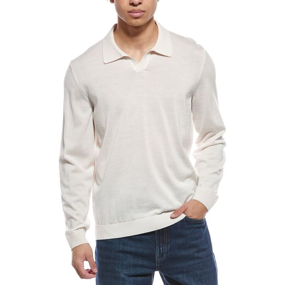 Hugo Boss Mens  Enord Wool Polo Shirt, White